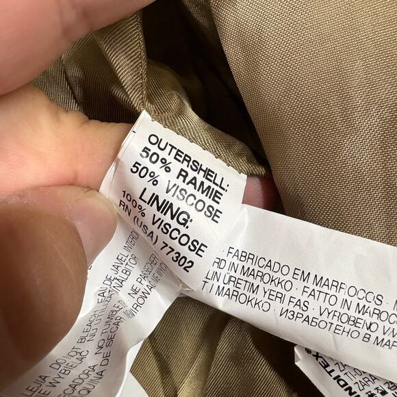 Zara Womens Small Ruched Sleeves Single Breasted Blazer Jacket Tan Career - Picture 7 of 8